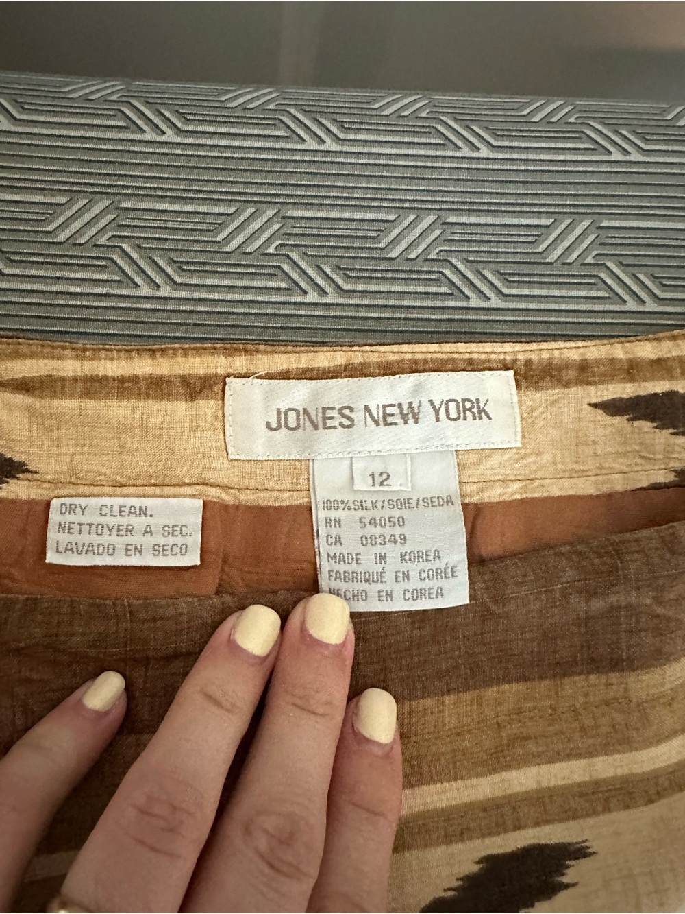 Cowgirl Vintage Brown and Cream 100% Silk Western A-Line Skirt - Picture 7 of 7